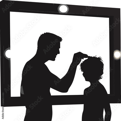 Parent and Child Backstage Preparation Silhouette