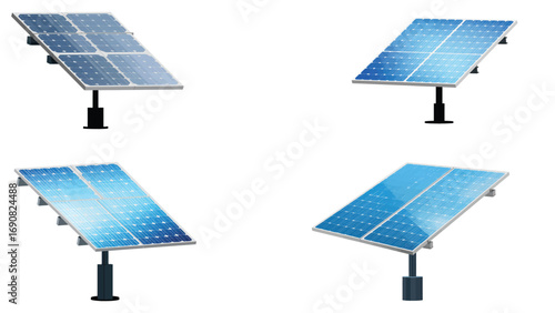 Vector illustration of solar panel icons showing renewable energy technology for eco friendly power