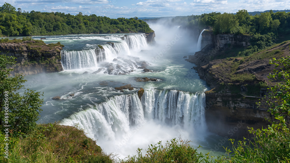 Fototapeta premium Magnificent View of Niagara Falls in Daylight