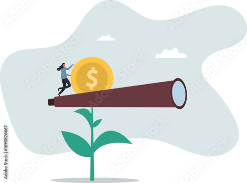 Investment or saving growth, growing wealth, financial and banking forecast, earning profit or grow income or mutual fund return .about a man and his life.