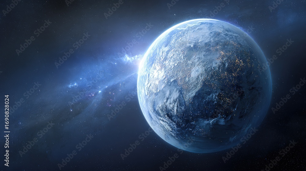 Fototapeta premium Celestial Earth In Cosmic Space