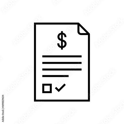 Loan form with a dollar sign, financial application, borrowing concept on a transparent background
