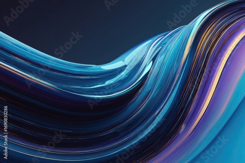 Abstract Flowing Blue And Purple Design With Gold Particles