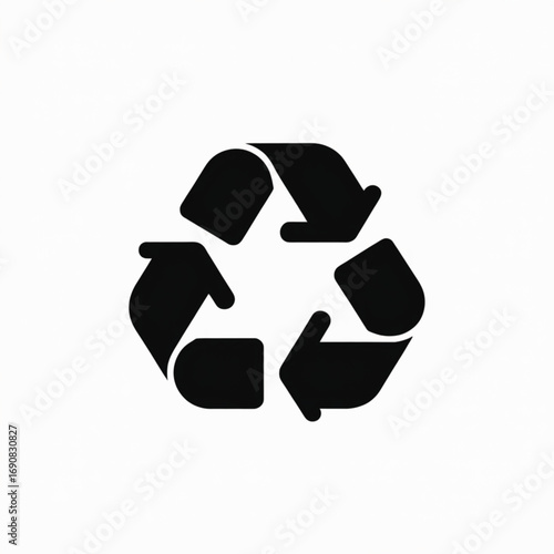 Recycling Icon: A clean, minimalistic recycling symbol, emphasizing the cycle of reuse and environmental responsibility.