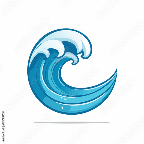 Stylized Wave Illustration Captivating depiction of ocean wave for design and nautical themes