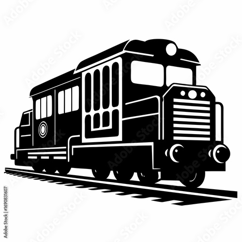 Diesel train vector silhouette vector