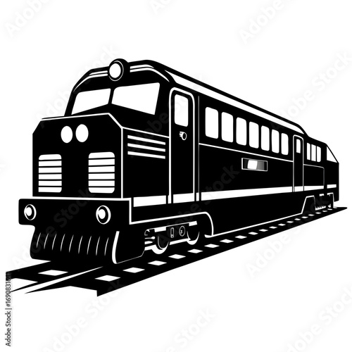 Diesel train vector silhouette vector