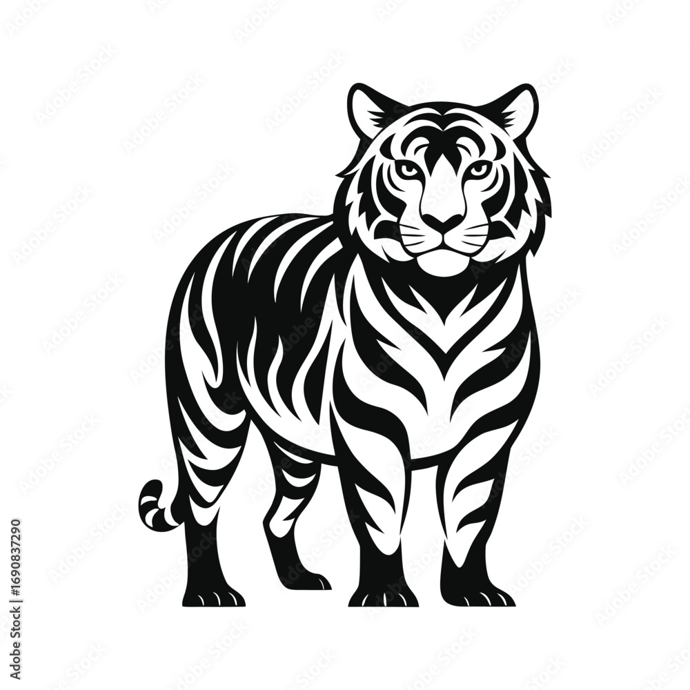 Naklejka premium tiger cartoon isolated on white