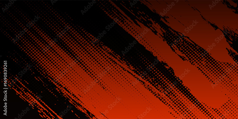 Fototapeta premium Abstract Red and Black Striped Background With Dynamic Brushstroke Pattern. Modern trendy design in vector EPS 10