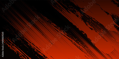 Abstract Red and Black Striped Background With Dynamic Brushstroke Pattern. Modern trendy design in vector EPS 10