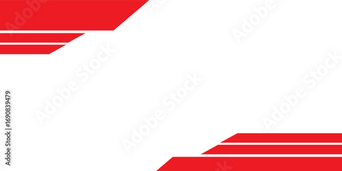 Abstract red and white banner design vector, dynamic sporty horizontal background template for media promotion or web banner. eps 10