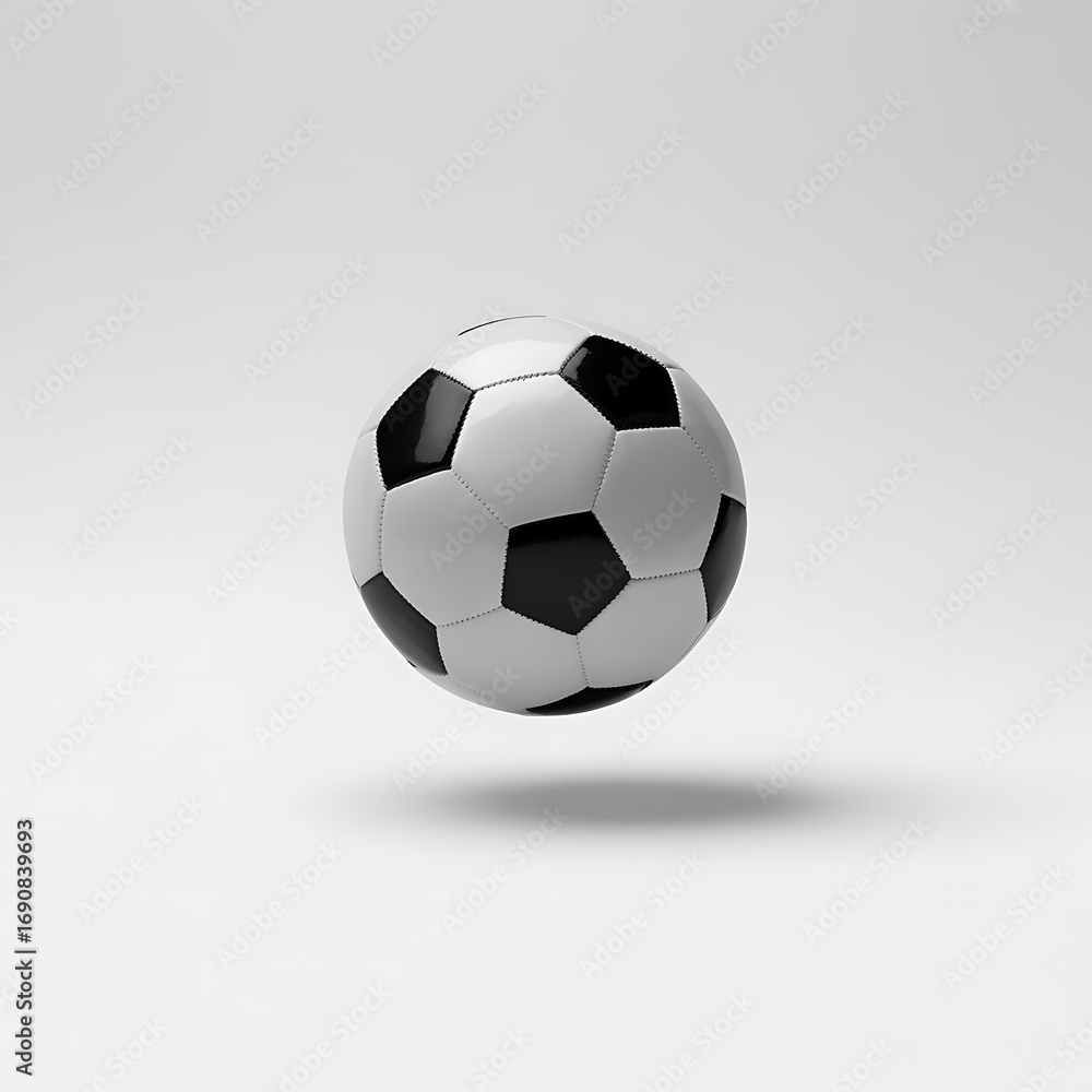 Naklejka premium Isolated Soccer Ball Black and White Classic Design on Clean Background