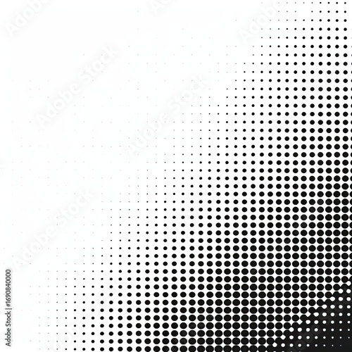 Halftone dots fade, corner design, white background, graphic art, website template