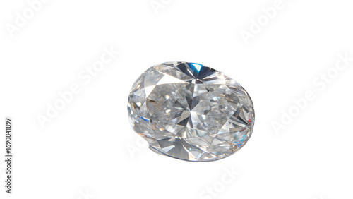 Oval Cut Diamond Sparkle Isolated on Transparent Background on white background