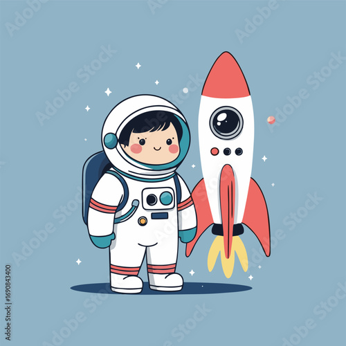 A charming illustration of a joyful astronaut adjusting their helmet while floating in the rocket, surrounded by playful space-themed toys and snacks, with Mars glowing closer in the window.