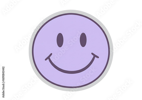 Purple smiley face isolated on transparent background
