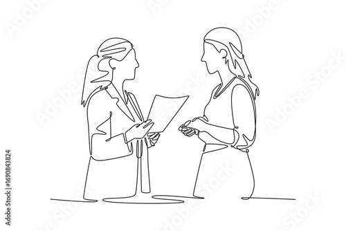  Risk management concept. Single line draw design. Vector graphic illustration