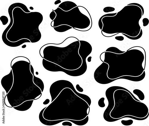 Organic blob shapes set 8 irregular flowing silhouettes.eps