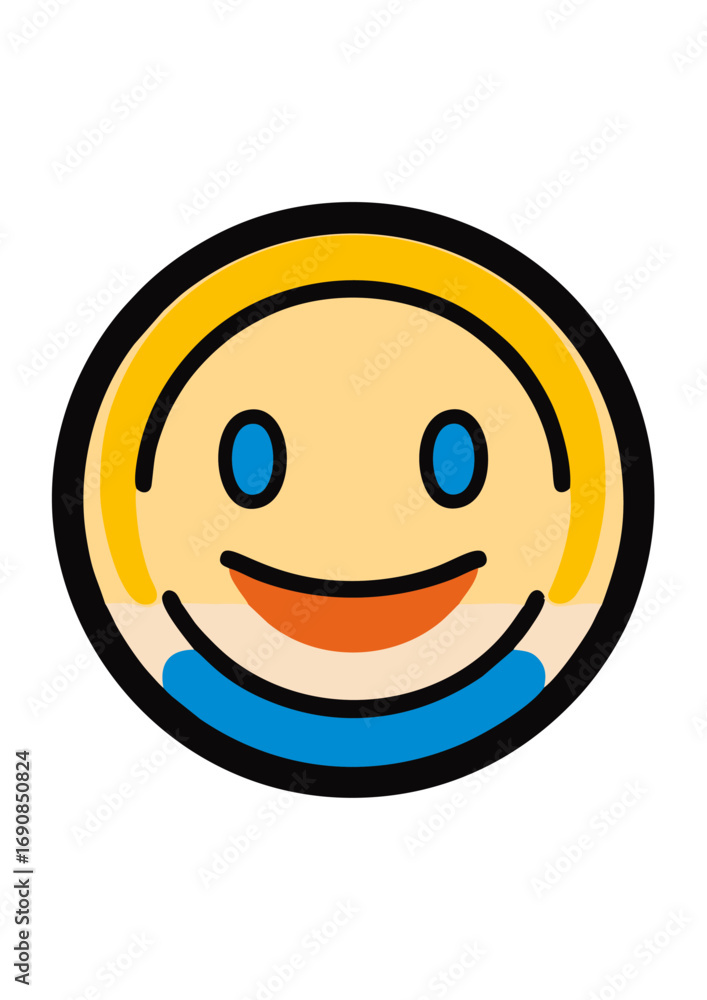 Fototapeta premium Vector illustration of smile and happiness emoticons line and color on white background
