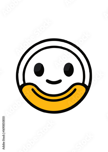 Vector illustration of smile and happiness emoticons line and color on white background