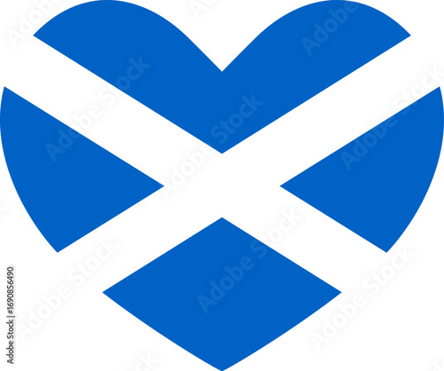 Scotland heart shaped icon flag illustrator national