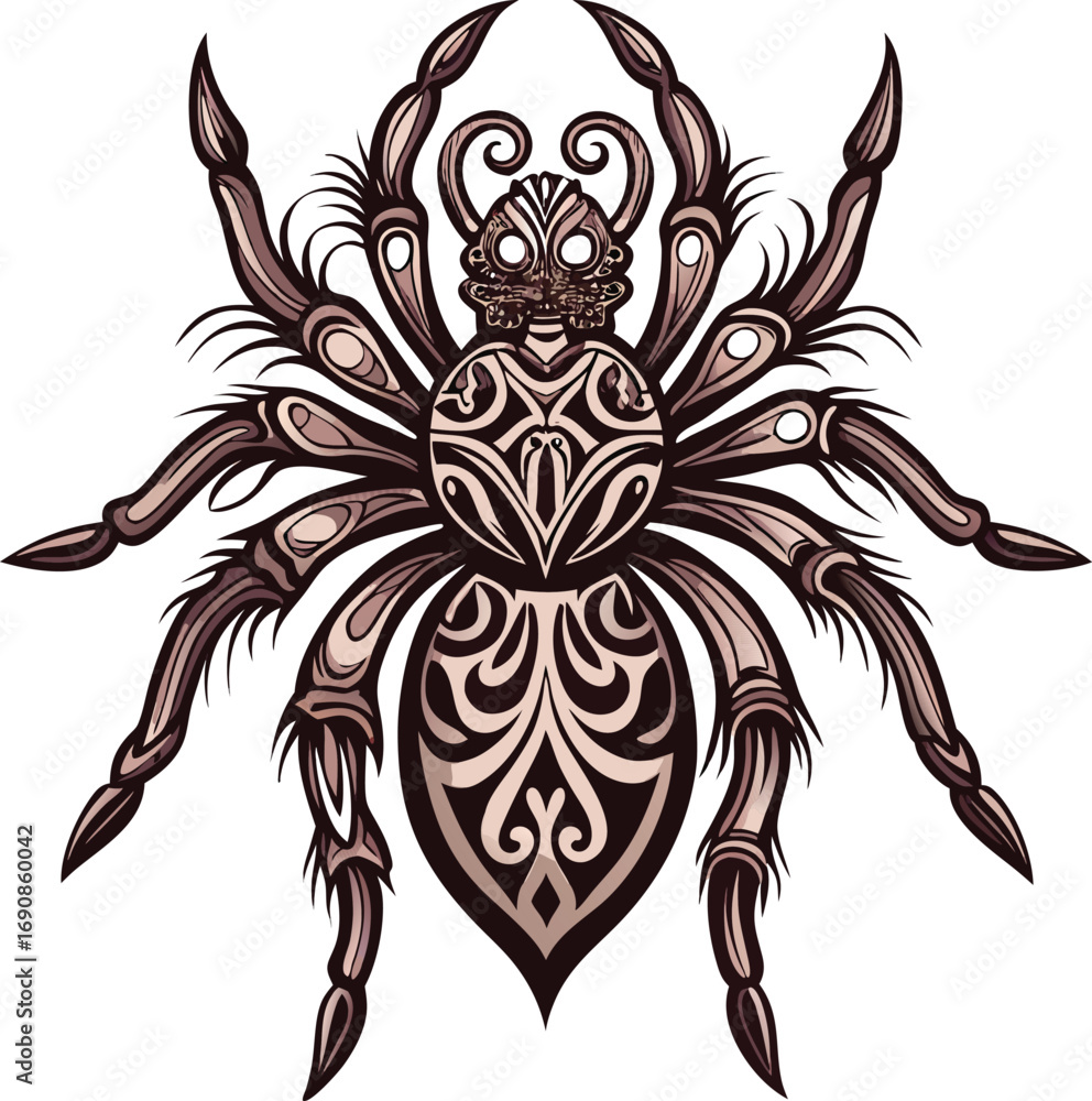 Fototapeta premium Gothic Victorian Halloween Elegance Ornate Tarantula Tribal Design