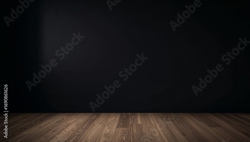 Dark Interior Study. A textural interplay of wood and shadow against a solid backdrop.