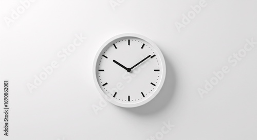 Wallpaper Mural Simple White Clock on a White Wall Minimalist Timepiece Design Torontodigital.ca