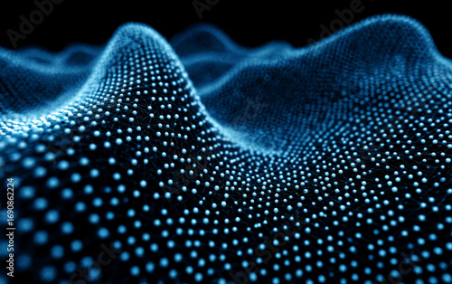 Wallpaper Mural Abstract digital wave pattern with interconnected dots Torontodigital.ca