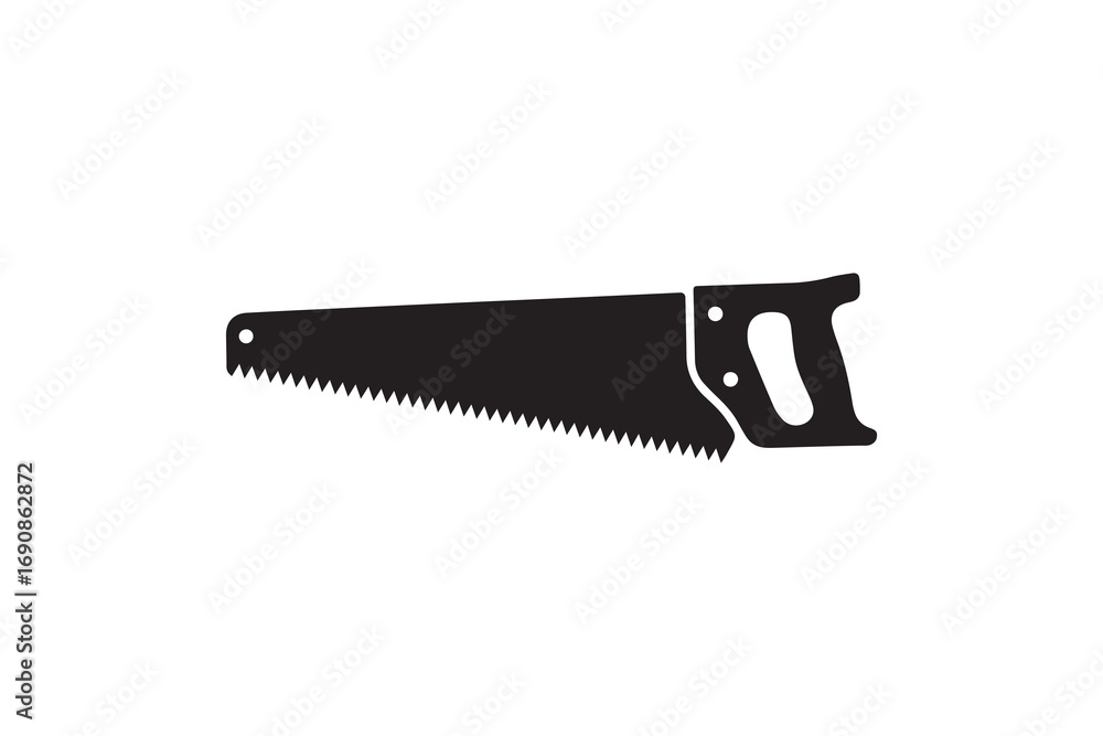 Hand Saw Silhouette Vector Graphic Simple Woodworking Tool Silhouette Hand Saw Silhouette Vector Graphic Simple Woodworking Tool Silhouette