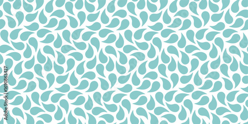 Seamless Aqua Blue Droplet Pattern Background.