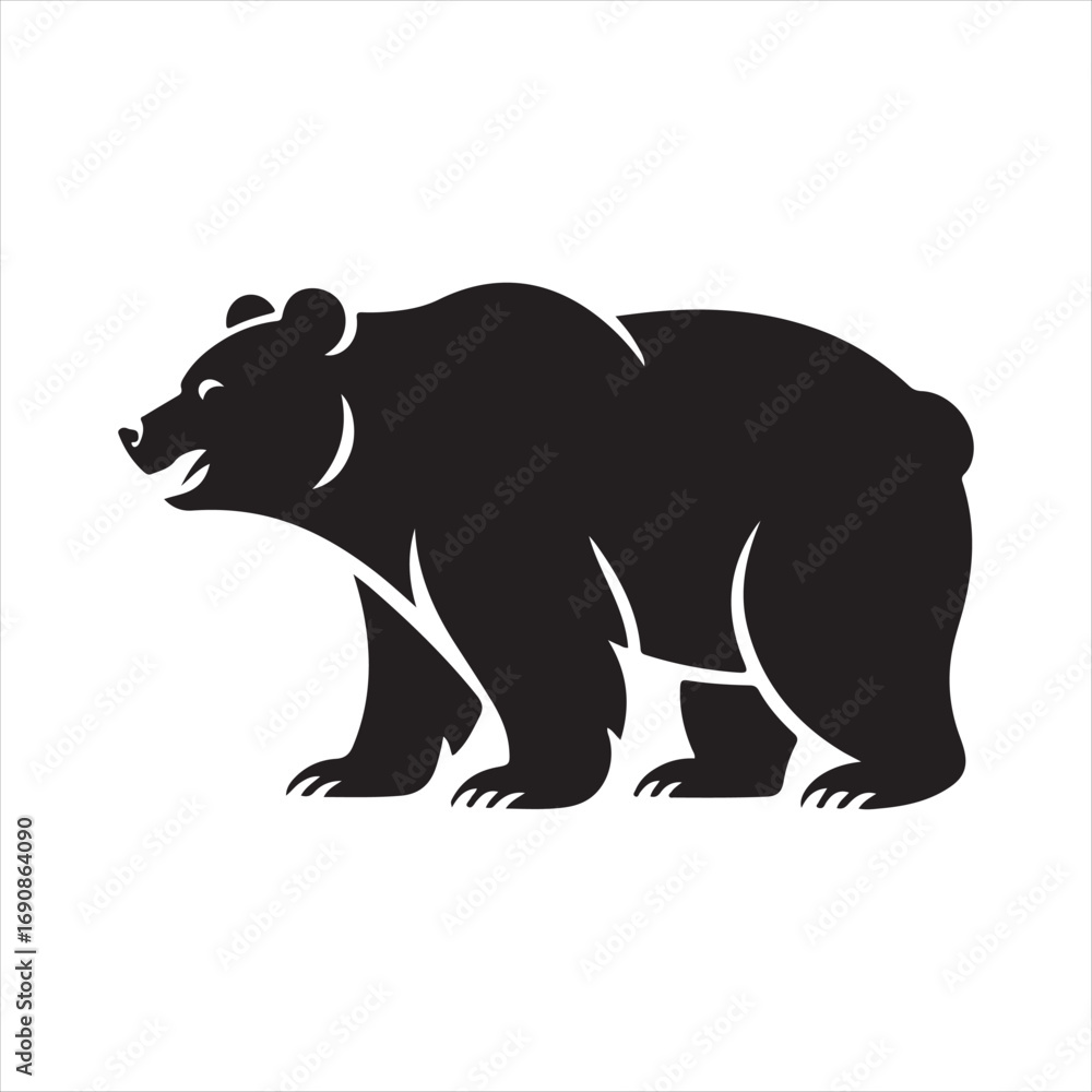 Obraz premium bear vector silhouette sketch art logo design collections