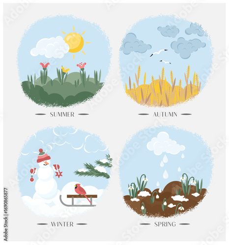 Four seasons illustration