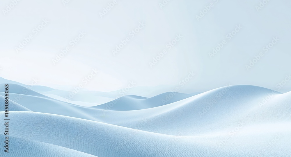Obraz premium Serene Abstract Landscape, Gentle Blue Waves of Texture Under Soft, Diffused Lighting.