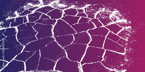Abstract Cracked Surface Texture: Purple and White Network of Fractured Polygons.
