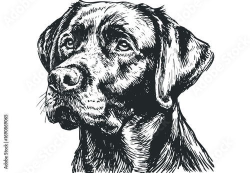 Hand Drawn Dog Portrait Transparent. Vector hand drawn illustration