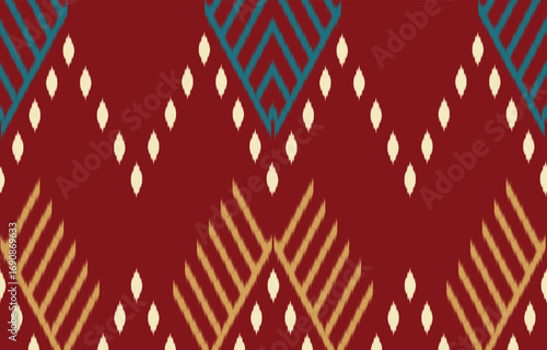 Ethnic abstract ikat art. Aztec ornament print. geometric ethnic pattern seamless  color oriental.  Design for background ,curtain, carpet, wallpaper, clothing, wrapping, Batik, vector illustration.