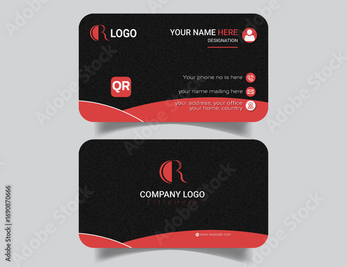 Modern Geometric Horizontal Business Card Template
