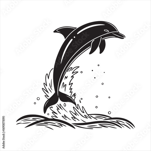 dolphin vector silhouette clip art sketch idea illustration