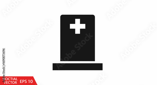 Tombstone Icon with Cross