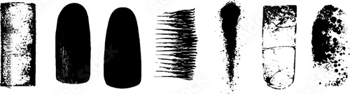 Grunge black and white paint illustration set for urban design projects