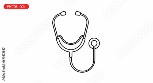Outline of a stethoscope icon on a white background