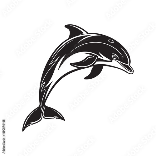 dolphin vector silhouette clip art sketch idea illustration