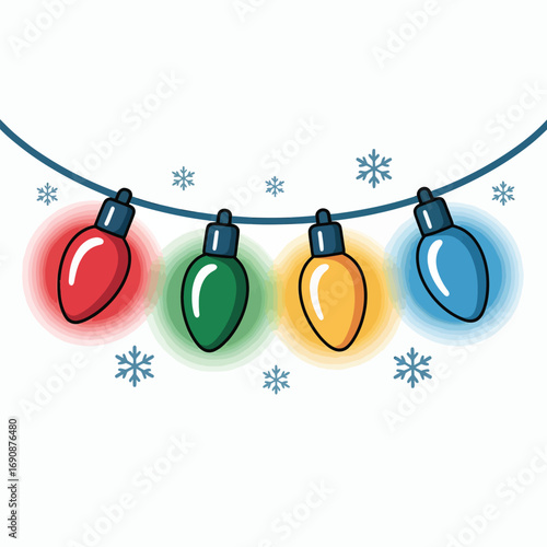 Cute a illustrator vector Christmas lights