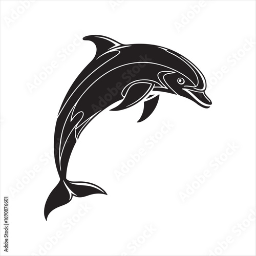 dolphin vector silhouette clip art sketch idea illustration