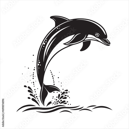 dolphin vector silhouette clip art sketch idea illustration