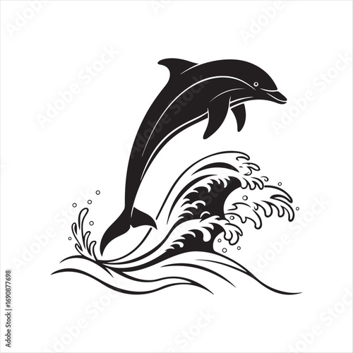 dolphin vector silhouette clip art sketch idea illustration