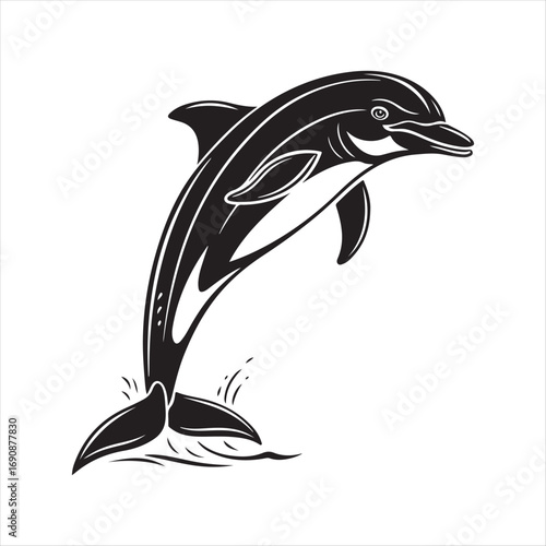 dolphin vector silhouette clip art sketch idea illustration