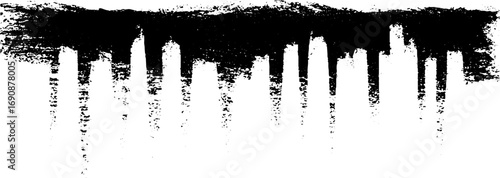 Urban rain silhouette set in grunge black and white for creative design