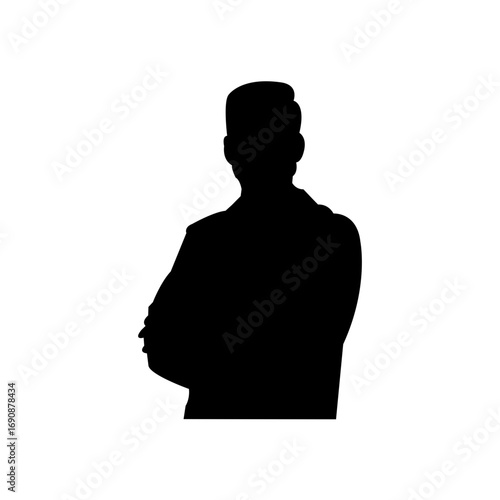 Professional male silhouette, confident posture.